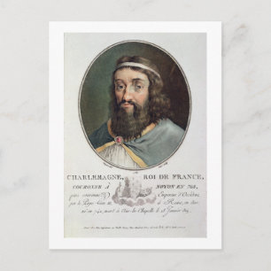 Charlemagne (747-814), King of France, engraved by Postcard