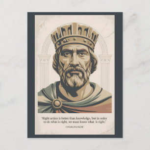 Charlemagne Quote Franks Illustration Vintage Postcard