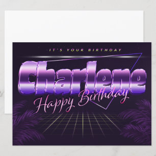Charlene Name First name purla retro card Birthday