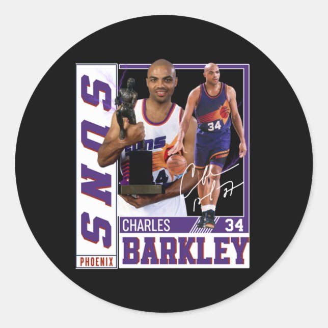 Charles Barkley The Chuck Basketball Legend Signat Classic Round Sticker (Front)