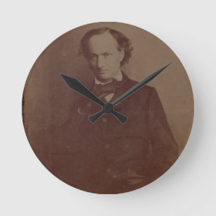 Charles Baudelaire (1820-1867), French poet, portr Round Clock