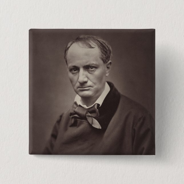 Charles Baudelaire 2 Inch Square Button (Front)