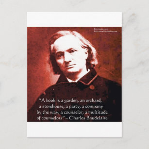 Charles Baudelaire "A Book Is" Wisdom Quote Gifts Postcard
