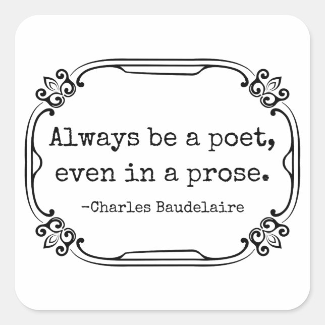 Charles Baudelaire Square Sticker (Front)