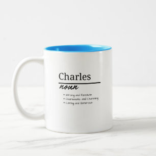 Charles, Boy Personalized Name Definition Two-Tone Coffee Mug