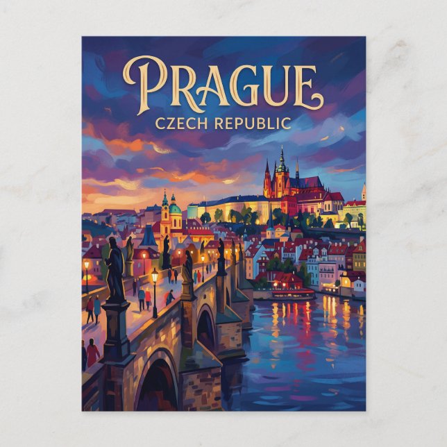 Charles Bridge Czech Republic Postcard (Front)