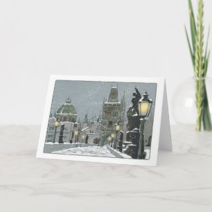 Charles Bridge Winter greeting card