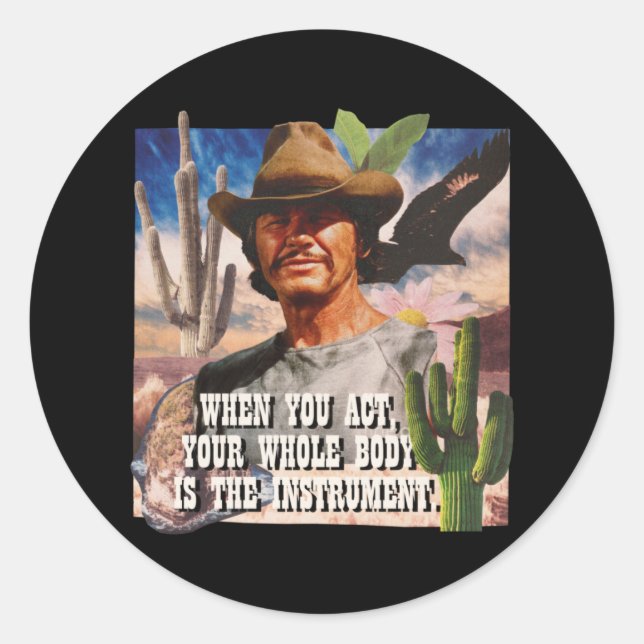 Charles Bronson Classic Round Sticker (Front)