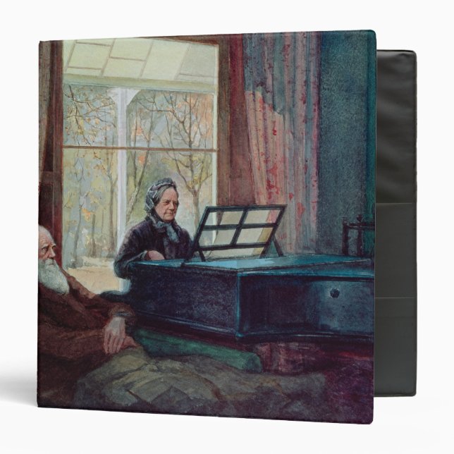 Charles Darwin and his wife at the Piano Binder (Front/Inside)