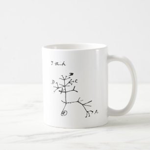 Charles Darwin - I Think (Black) Coffee Mug