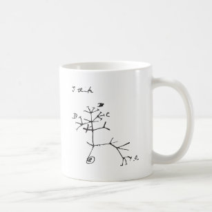 Charles Darwin - I Think (Black) Coffee Mug