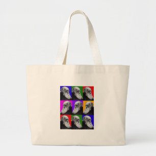 Charles Darwin Pop Art Gifts for All Ages Large Tote Bag