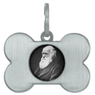 Charles Darwin Portrait Pet Name Tag