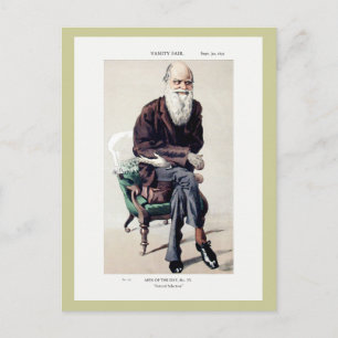 Charles Darwin Vanity Fair Illustration Postcard