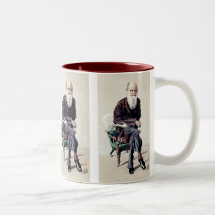 Charles Darwin Vanity Fair Illustration Two-Tone Coffee Mug