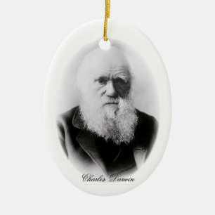 Charles Darwin Vignette Ceramic Ornament