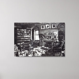 Charles Darwin's study at Down House, 1882 Canvas Print