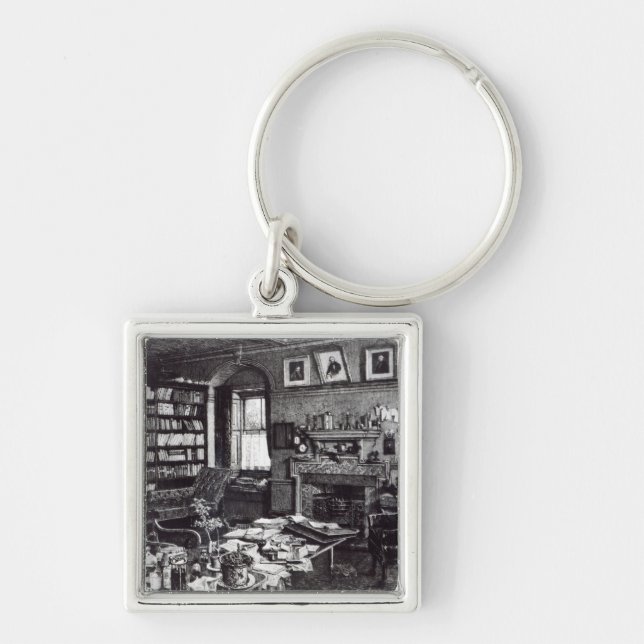 Charles Darwin's study at Down House, 1882 Keychain (Front)