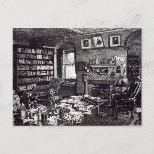 Charles Darwin's study at Down House, 1882 Postcard