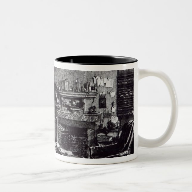 Charles Darwin's study at Down House, 1882 Two-Tone Coffee Mug (Right)