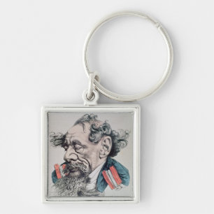 Charles Dickens astride the English Channel Keychain