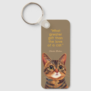Charles Dickens Cat Quote Keychain