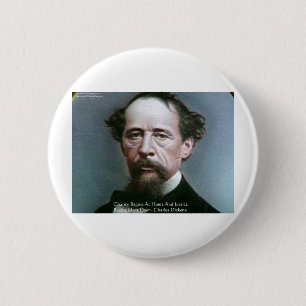 Charles Dickens "Charity @Home" Quote Gifts 2 Inch Round Button