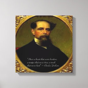 Charles Dickens & Heartfelt Quote Canvas Print