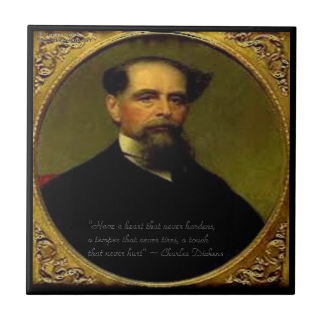 Charles Dickens & Heartfelt Quote Tile (Front)
