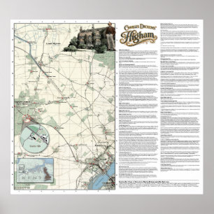 Charles Dickens' Higham High Resolution Map Poster