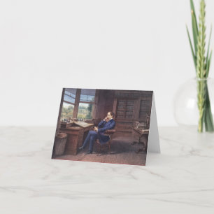 Charles Dickens in His Study Card