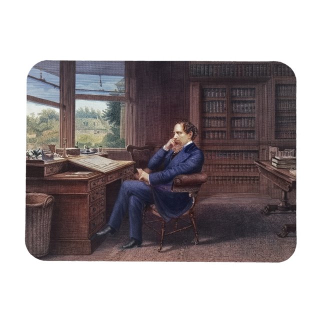 Charles Dickens in His Study Magnet (Horizontal)