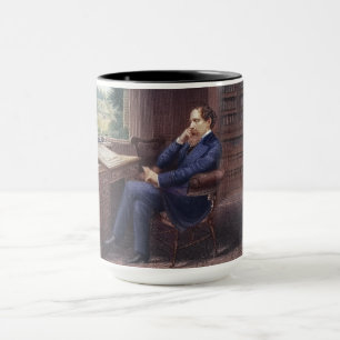 Charles Dickens in His Study Mug