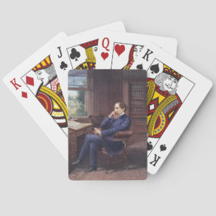 Charles Dickens in His Study Playing Cards