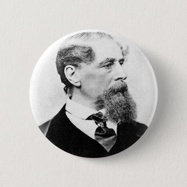 Charles Dickens Photo 2 Inch Round Button (Front)