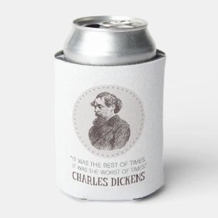 Charles Dickens Portrait and Quote Can Cooler