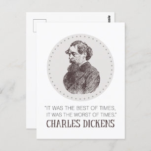 Charles Dickens Portrait and Quote Postcard