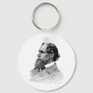 Charles Dickens Profile Keychain