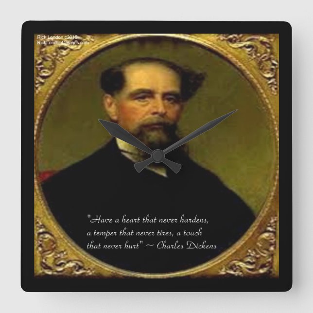 Charles Dickens & Quote Wall Clock (Front)