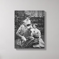 Charles Dickens with two of his daughters