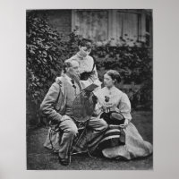 Charles Dickens with two of his daughters