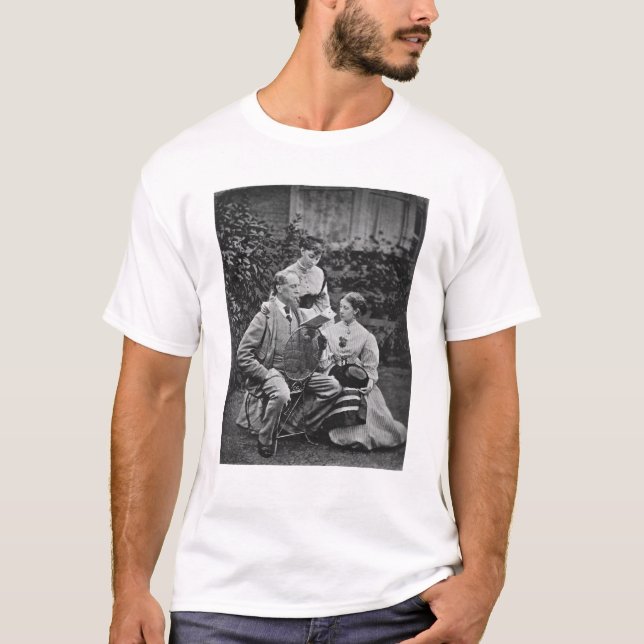 Charles Dickens with two of his daughters T-Shirt (Front)