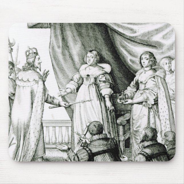 Charles I being given the sceptre and crown Mouse Pad (Front)