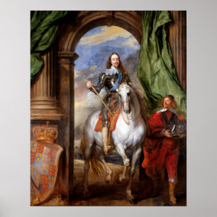 Charles I on Horseback by Van Dyck Poster