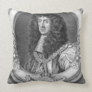 Charles II (1630-85) King of Great Britain and Ire Throw Pillow
