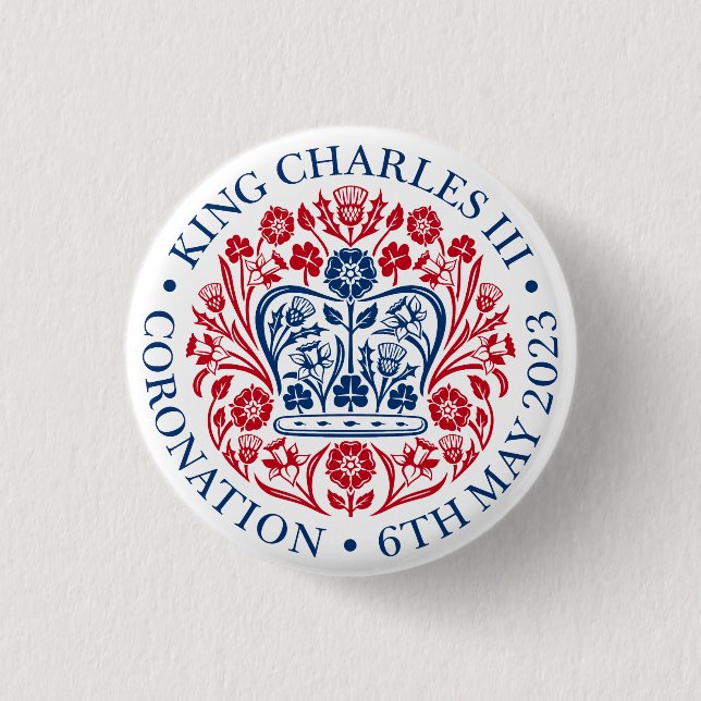 Charles III Coronation 1 Inch Round Button (Front)