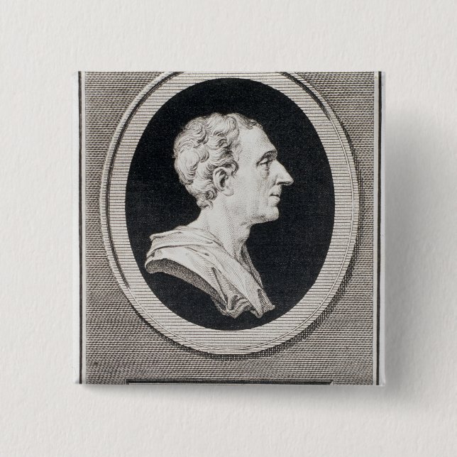 Charles Louis de Secondat, Baron de Montesquieu 2 Inch Square Button (Front)
