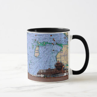 Charles M. Beeghly and Old Chart of Lake Michigan Mug