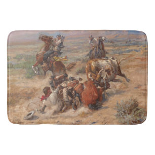 Charles M. Russell The Strenuous Life Bath Mat