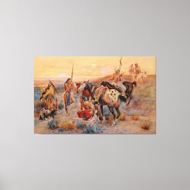 Charles M. Russell's First Wagon Tracks (1908) Canvas Print (Front)